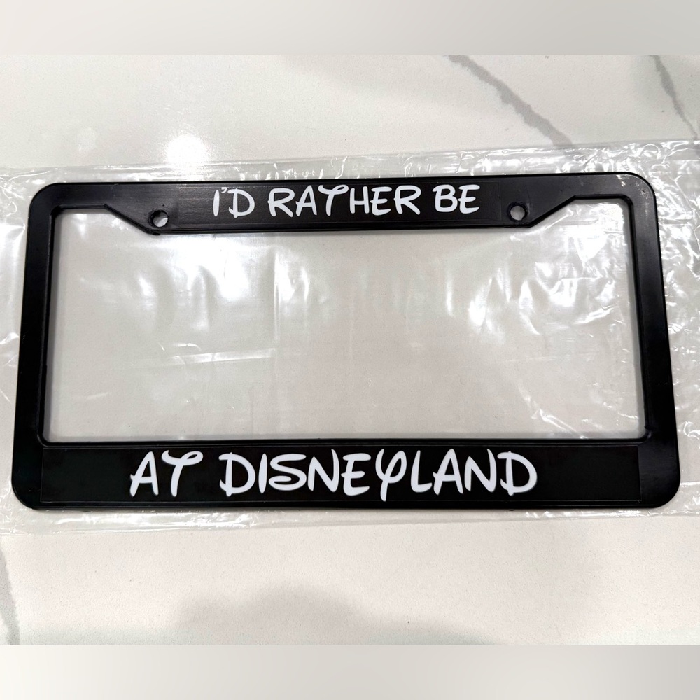 Brand New-I'D RATHER BE AT DISNEYLAND-Black License Plate Frame - Picture 5 of 5